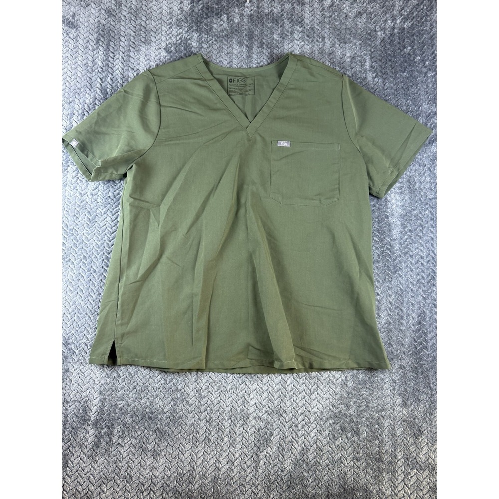 Figs Technical Collection Scrub Shirt Womens 2XL Green V Neck Medical Top 5609